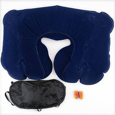 

Solitude Travel selection 3 In 1 Air Travel Kit Combo - Pillow , Ear Buds & Eye Mask Neck Pillow & Eye Shade(Multicolor), Multi