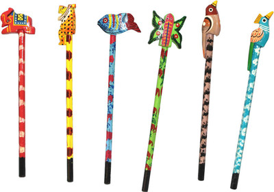 

Hind Home Birds Animal Crafted Pencil For Kids Antique Pencil Set of 6 Pencil(Set of 6, Multicolor)