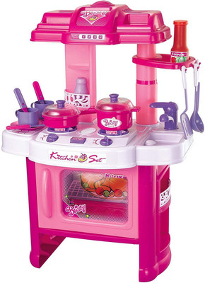 

Jack Royal Pink Kitchen set Role Play Toy with LED Light And Music For Kids