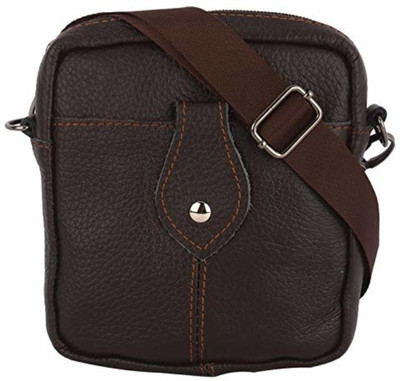 

Skynova Men & Women Casual Brown Genuine Leather Sling Bag