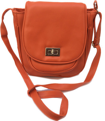 

Forever Women Casual Orange Synthetic Leather Sling Bag