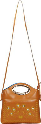 

Aadhunik libaas Women Casual Brown PU Sling Bag