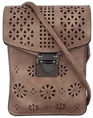 Skynova Women Casual Brown PU Sling Bag