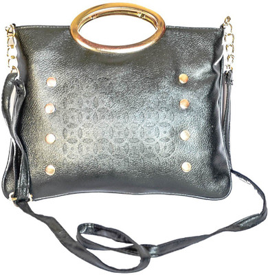

IMPRESSIONS FOREVER Women Evening/Party Black Leatherette Sling Bag