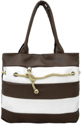 

High Valley Fashion Women Casual White, Brown PU Shoulder Bag, Brown;white