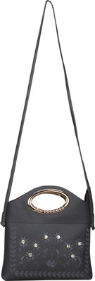 

Aadhunik libaas Women Casual Black PU Sling Bag