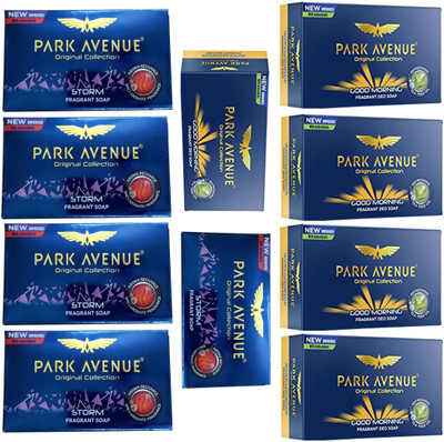 

Park Avenue GOOD MORNING FRAGRANT SOAP 125 GM.+STORM FRAGRANT SOAP 125 GM(125 g, Pack of 10)