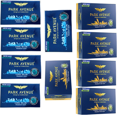 Park Avenue GOOD MORNING FRAGRANT SOAP 125 GM.+COOL BLUE FRAGRANT SOAP 125 GM(125 g, Pack of 10)