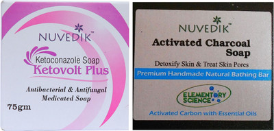 

Nuvedik Activated Charcoal & Ketovolt Plus Soap(Combo Pack 75Gm Each)(150 g, Pack of 2)