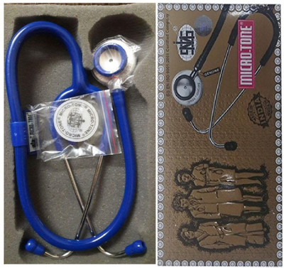 

MSI Original Microtone Blue Stethoscope with Black and Green tube with Ear Piece and Diaphragm Acoustic Stethoscope(Blue)