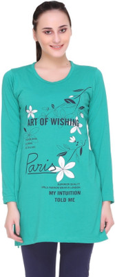 IN Love Casual Regular Sleeve Printed Women Green Top