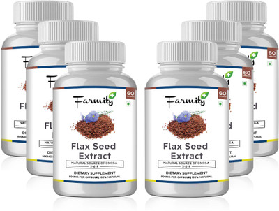 

Farmity Flaxseed Extract (Natural Source of Omega 3-6-9) 500mg Pack of 6(360 No)