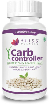 

Bliss Welness Carb Bliss Pure White Kidney Bean Extract Powder Weight Loss / Carbohydrate Blocking Health Supplement - 60 Vegetarian Capsules(60 No)