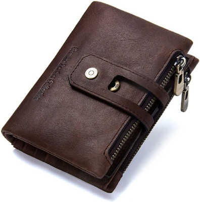 

SPL Men Brown Genuine Leather Wallet(9 Card Slots), Coffee