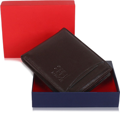 

BUWCH Men Brown Genuine Leather Wallet(3 Card Slots)