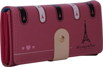 

Bee fashionable Women Pink Artificial Leather Wrist Wallet(6 Card Slots), Baby light pink;multicolor pocket
