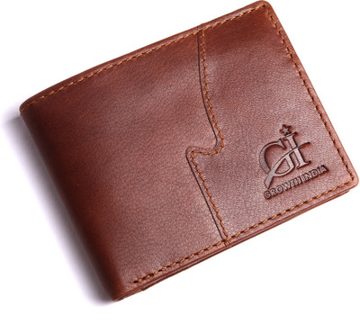 

Growth India Men Brown Genuine Leather Wallet(8 Card Slots)