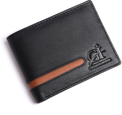 

Growth India Men Multicolor Genuine Leather Wallet(8 Card Slots), Black & tan