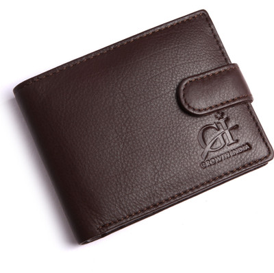 

Growth India Men Brown Genuine Leather Wallet(8 Card Slots)