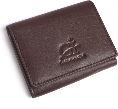 

Growth India Men Brown Genuine Leather Wallet(8 Card Slots)
