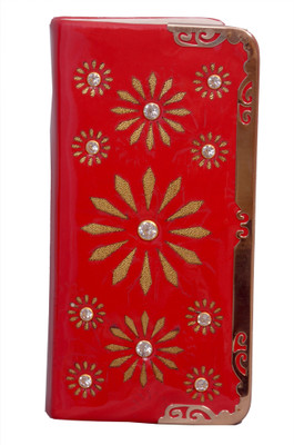 

indian crew Women Evening/Party Red Artificial Leather Wallet(3 Card Slots)