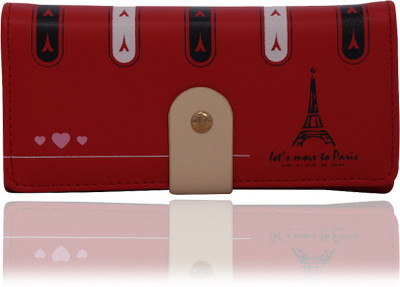 

Bee fashionable Women Red Artificial Leather Wrist Wallet(6 Card Slots), Multicolour pockets;space red
