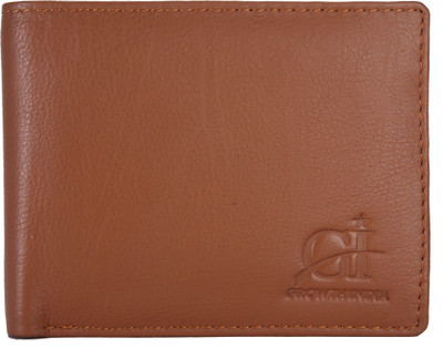 

Growth India Men Tan Genuine Leather Wallet(10 Card Slots)