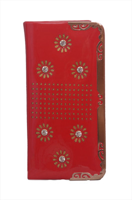 

Indian crew Women Ethnic Red Artificial Leather Wallet(3 Card Slots)