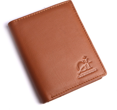 

Growth India Men Tan Genuine Leather Wallet(8 Card Slots)