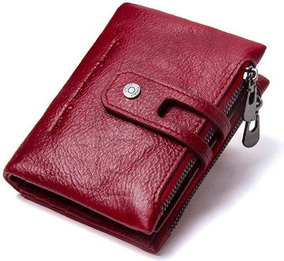 

SPL Men Red Genuine Leather Wallet(9 Card Slots)