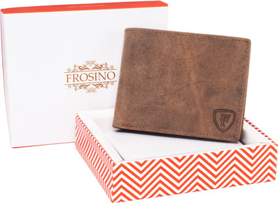 

FROSINO Men Brown Genuine Leather Wallet(6 Card Slots)