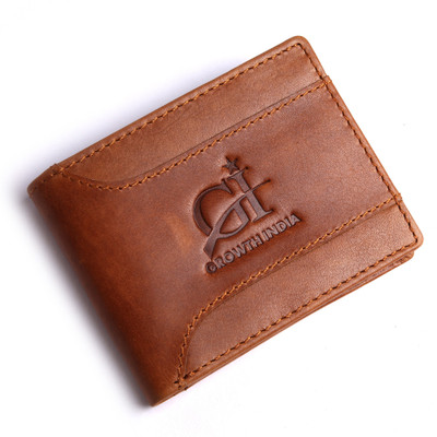 

Growth India Men Tan Genuine Leather Wallet(8 Card Slots)