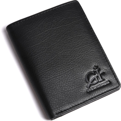 

Growth India Men Black Genuine Leather Wallet(8 Card Slots)