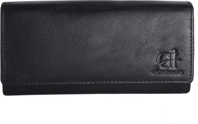 

Growth India Women Black Genuine Leather Wallet(8 Card Slots)