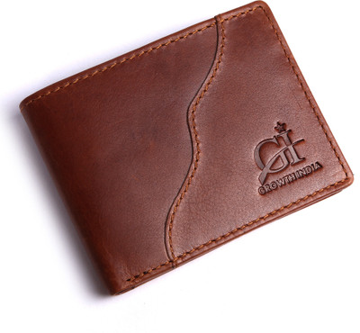 

Growth India Men Tan Genuine Leather Wallet(8 Card Slots)