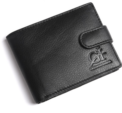 

Growth India Men Black Genuine Leather Wallet(8 Card Slots)