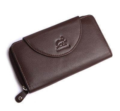 

Growth India Women Brown Genuine Leather Wallet(11 Card Slots)