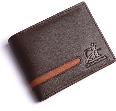 

Growth India Men Multicolor Genuine Leather Wallet(8 Card Slots), Brown & tan