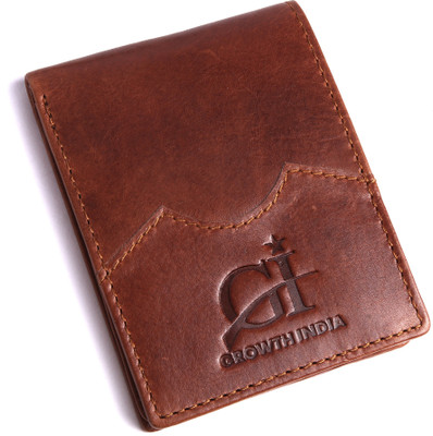 

Growth India Men Brown Genuine Leather Wallet(8 Card Slots)