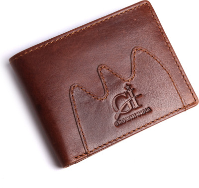 

Growth India Men Brown Genuine Leather Wallet(8 Card Slots)