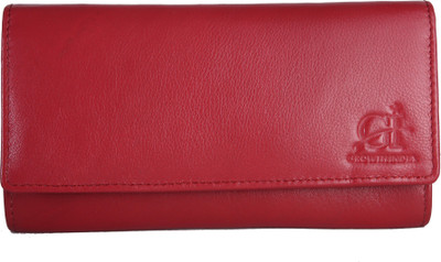 

Growth India Women Red Genuine Leather Wallet(8 Card Slots)