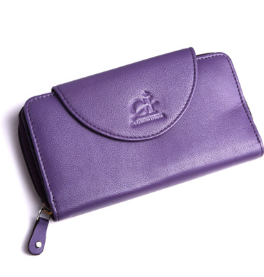 

Growth India Women Purple Genuine Leather Wallet(11 Card Slots)