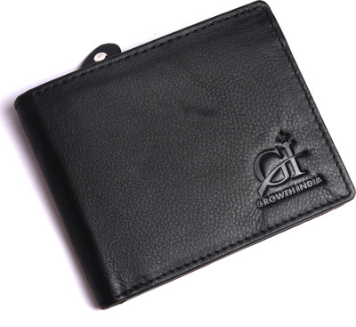 

Growth India Men Black Genuine Leather Wallet(10 Card Slots)