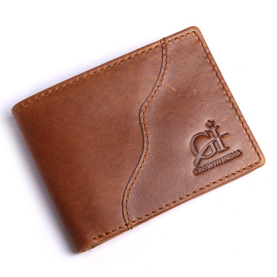 

Growth India Men Brown Genuine Leather Wallet(8 Card Slots)