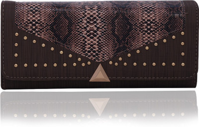 

Bee fashionable Women Grey Artificial Leather Wrist Wallet(10 Card Slots), Golden color dots;texture grey