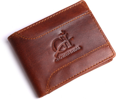 

Growth India Men Brown Genuine Leather Wallet(8 Card Slots)