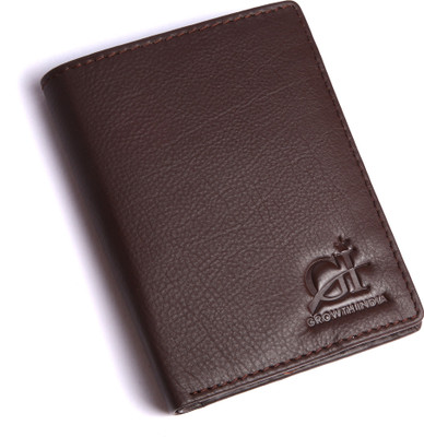 

Growth India Men Brown Genuine Leather Wallet(8 Card Slots)