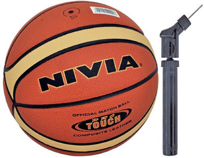

Nivia Pro Touch Basketball S- + Double Action Pump Basketball - Size: (Pack of 2, Multicolor