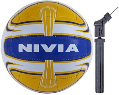 

Nivia Super Synthetic Volleyball + Double Action Air Pump Volleyball - Size: (Pack of 2, Multicolor