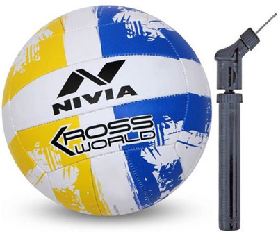 

Nivia KrossWorld Volleyball + Double Action Air Pump Volleyball - Size: (Pack of 2, Multicolor